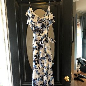 Eliza J Full Length Patterned Dress with Leg Slit